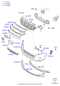 BT4Z8A284B-REINF ASSY-RAD CORE UPR