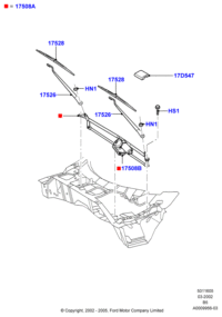 3L1Z17528AA-BLADE ASSY - WIPER LHD
