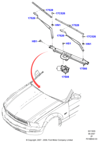 9U2Z17528A-WIPER BLADE REAR
