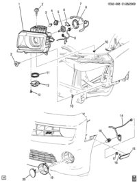 22959921-Head lamp, (incl. 3-6,8, 9,11-13)