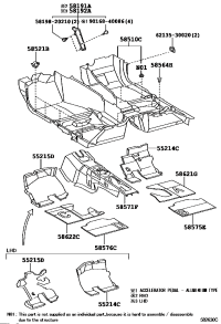 5819253061-Footrest, front floor, rh/lh
