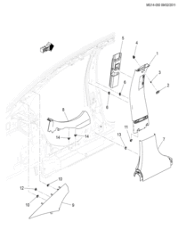 23160496-Garnish, center pillar, upper (incl 2-6,11)