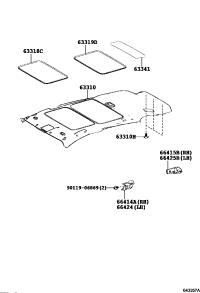 633190R010B1-Moulding, roof lining set, no.2