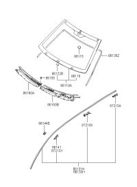 861312D000-MOULDING ASSY-W/SHLD SIDE & RO