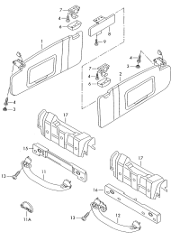 3B0857551AM-Visor, w/mirror & lid