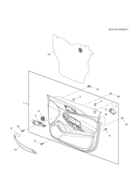 13450567-Garnish assy-fr side door (leather/2 seam color) (incl. 2-7)