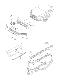 3AA853651-Radiator grille: