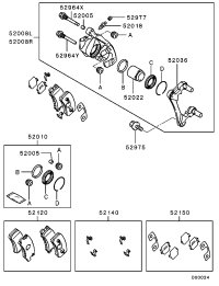 MN116309-CALIPER KIT,RR BRAKE,LH