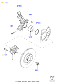 BT4Z1104A-Hub assy-wheel only