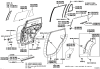 678730R040-Weatherstrip, rear door, no.5, rh/lh