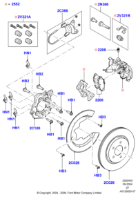 CU2Z2V200B-BRAKE PADS REAR