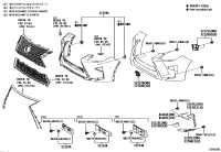 5312348030-Moulding, radiator grille, lower rh