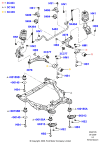 BA5Z3C377A-LR TRAILING ARM MOUNTING FRT