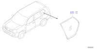 833001DA0A-GLASS ASSY-SIDE WINDOW,RH