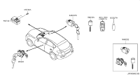 F8632JA00A-CYLINDER SET-GLOVE BOX LID LOCK