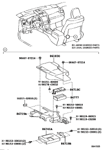 8671933150-BRACKET, CONSOLE BOX MOUNTING, REAR