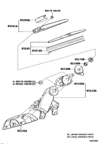 851320E050-COVER, REAR WIPER SHAFT