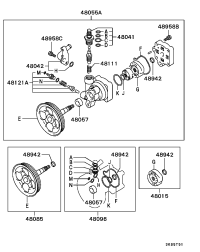 MB636432-PULLEY & SHAFT,P/S OILPMP