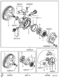 4451A055-PULLEY & SHAFT,P/S OILPMP