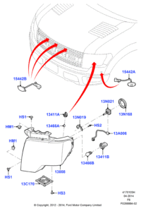 DL3Z13008CB-Head lamp assy