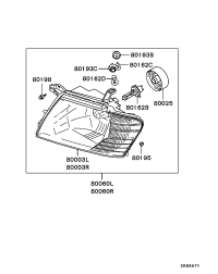 MN133749-****HEADLAMP KIT,LH