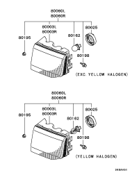 MB831835-****HEADLAMP KIT,LH