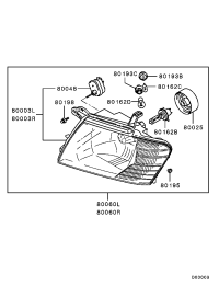 MR548035-****HEADLAMP KIT,LH
