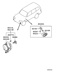MN136352-LAMP UNIT,FOG,FR LH