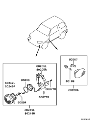 MR439835-LAMP KIT,FOG,FR LH