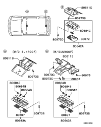 MR366450-LAMP ASSY,ROOM,FR