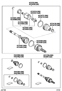 0442921030-BOOT KIT, REAR DRIVE SHAFT, IN & OUTBOARD JOINT, RH/LH