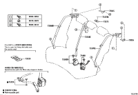 734800R090C0-BELT ASSY, REAR SEAT INNER W/CENTER, LH