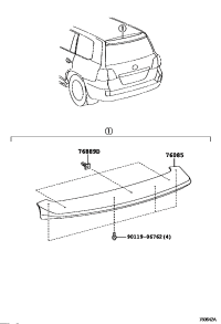 7608560020A2-SPOILER SUB-ASSY, REAR