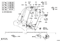 7348007080C0-BELT ASSY, REAR SEAT INNER W/CENTER, LH