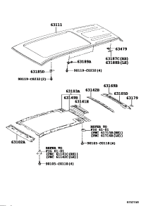631420E070-Reinforcement, center roof panel