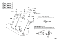 7348002790C0-BELT ASSY, REAR SEAT INNER W/CENTER, LH