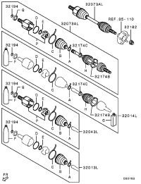 3817A264-JOINT KIT,FR AXLE SHAFT,LH