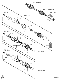 3815A527-SHAFT AS,FR AXLE DRIVE,LH