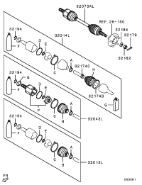 3817A141-JOINT KIT,FR AXLE SHAFT,LH