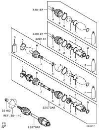 3817A231-Boot kit, fr axle joint, rh