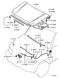 MR380383-CABLE,HOOD LOCK RELEASE