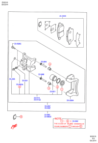 DA1H3328Z-BRAKE SHOE SET RR -L319