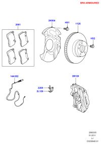 LR019666-BREMSSATTEL OHNE BREMSBELAEGE