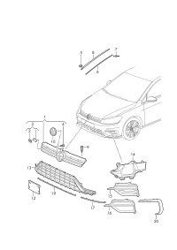 5G0853651CSZLL-Radiator grille