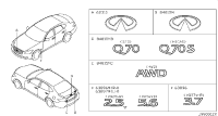 638905UV0A-EMBLEM, FRONT FENDER