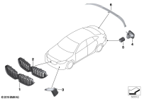 51135A39378-SHADOW-LINE RADIATOR GRILLE WITHOUT A CAMERA