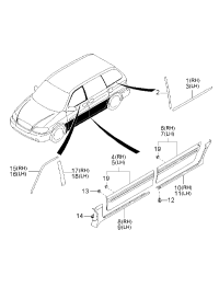 0K56B50CE5DXX-RR GARNISH ASSY, LH