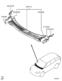 7405A525-COVER,FR DECK GARNISH,LH