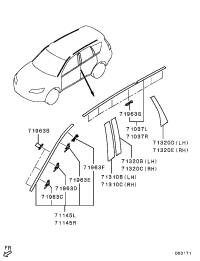 7400A057-MOULDING,DRIP SIDE,RR LH