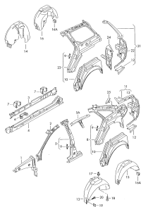 4B0810171M-Panel, glass fiber wheel house, inner